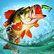 Ícone do Fishing Master com um achigã a saltar com uma amostra verde